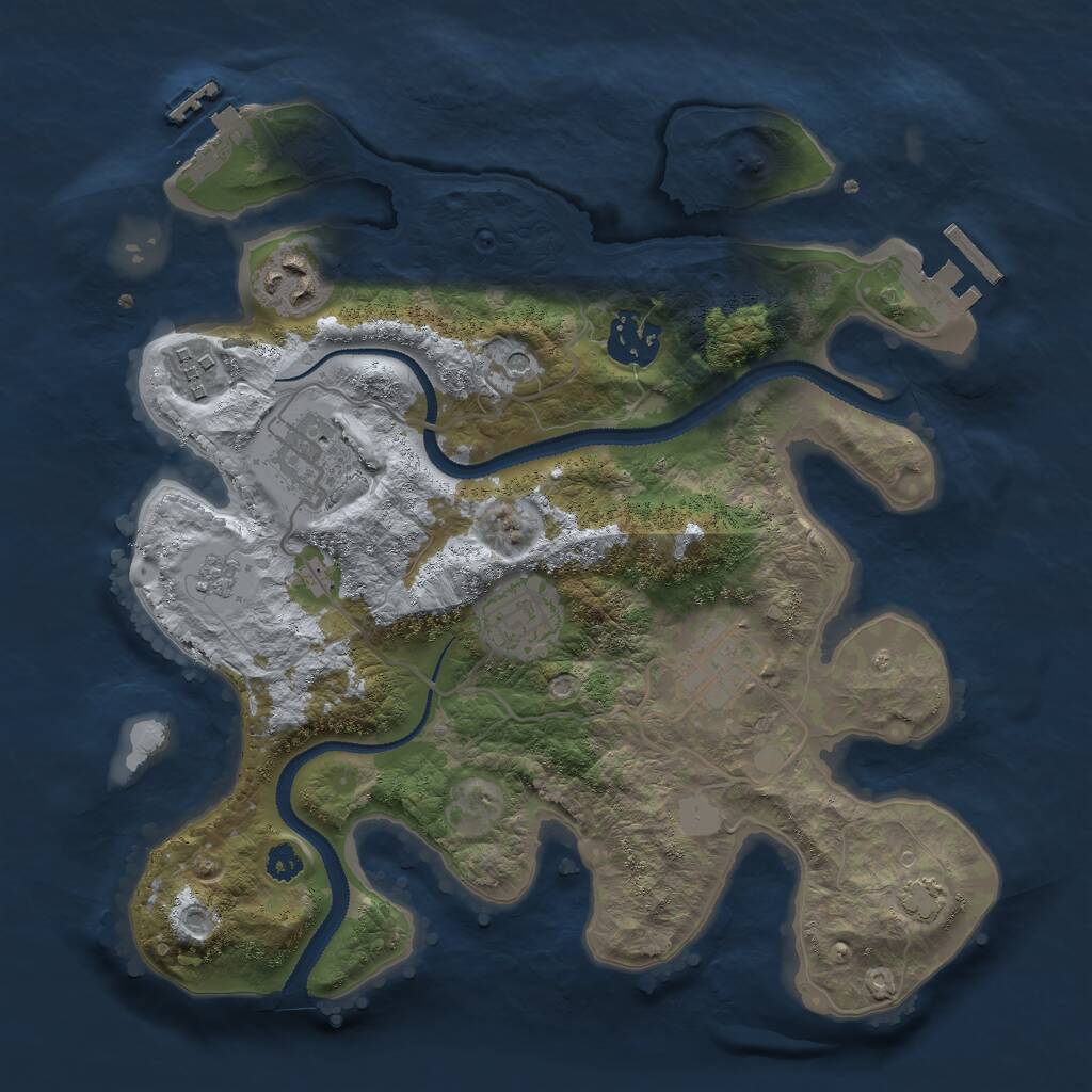 Rust Map: Procedural Map, Size: 3000, Seed: 9235170, 12 Monuments