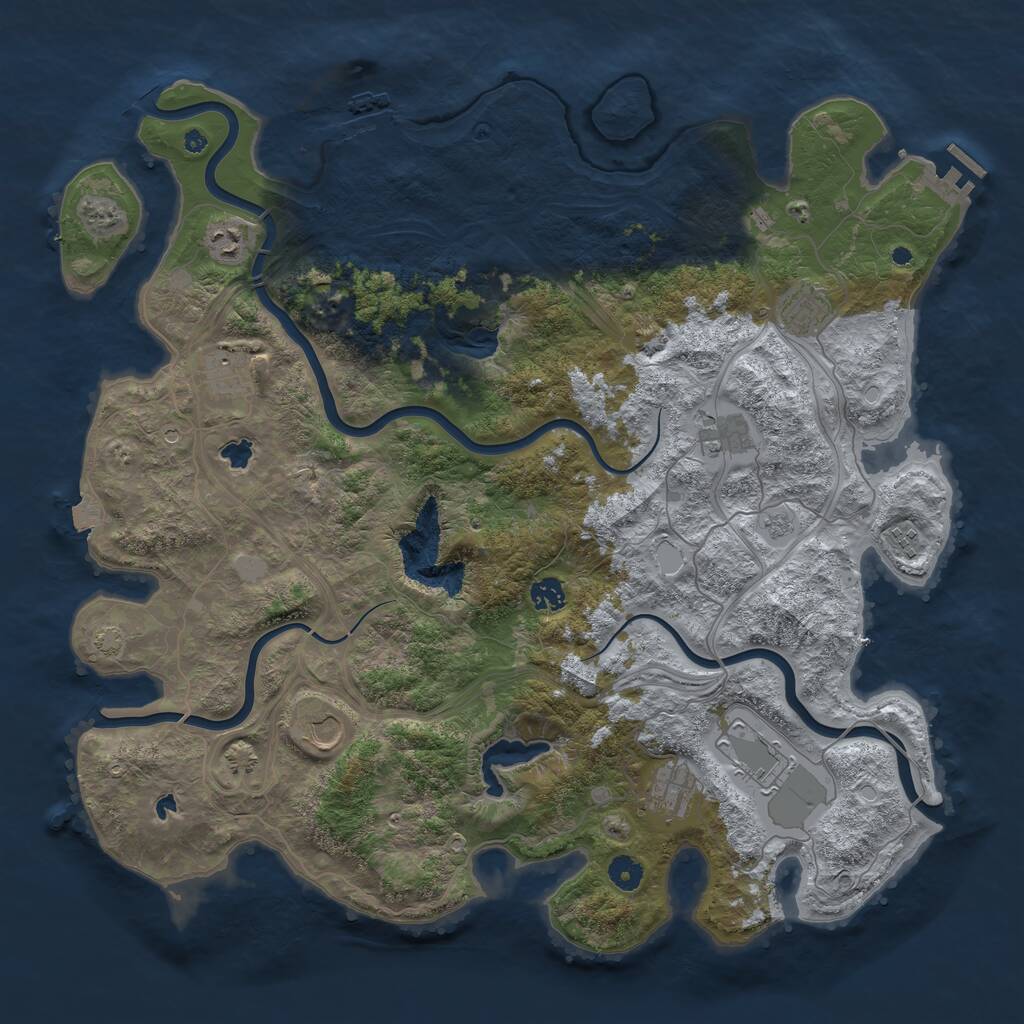 Rust Map: Procedural Map, Size: 4500, Seed: 2063463987, 15 Monuments