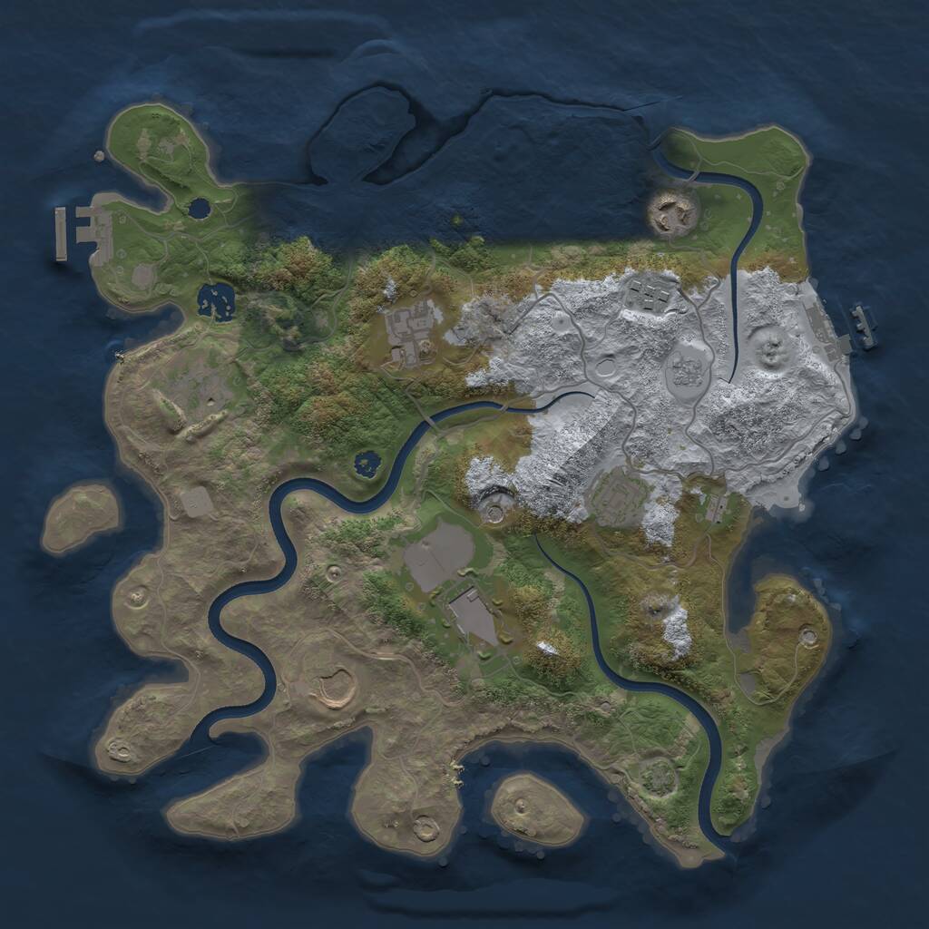 Rust Map: Procedural Map, Size: 3500, Seed: 1525612519, 14 Monuments