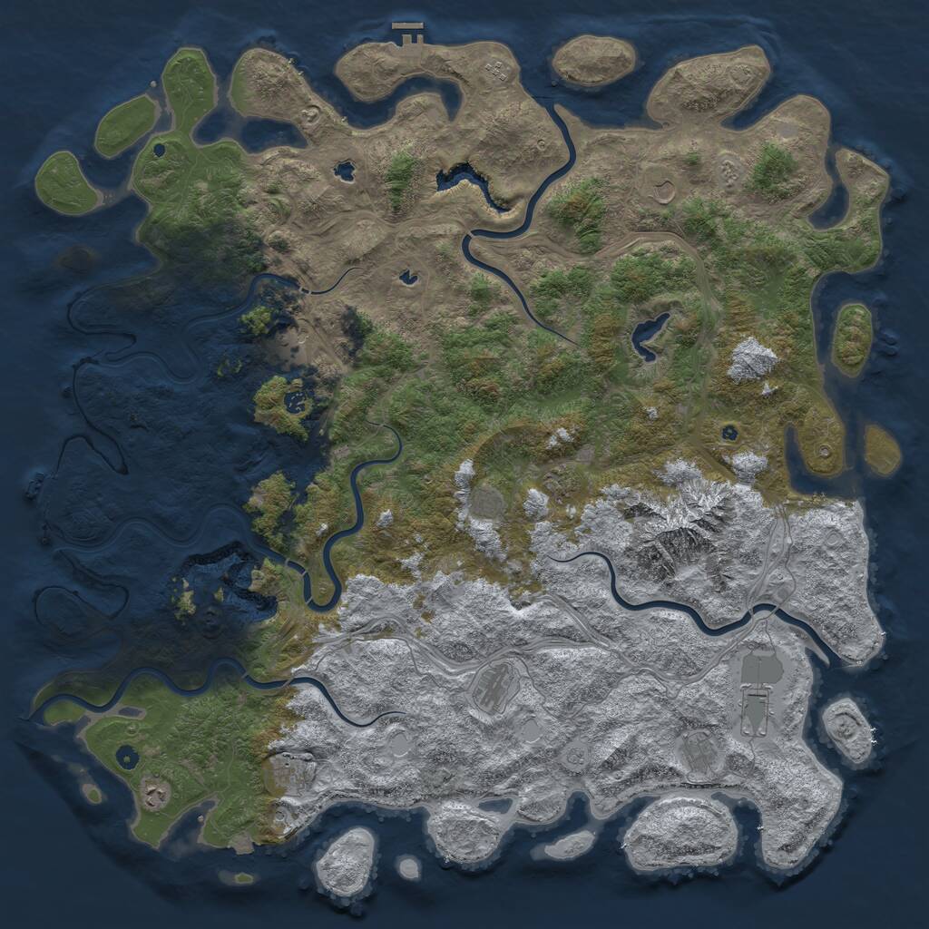 Rust Map: Procedural Map, Size: 6000, Seed: 1522836239, 17 Monuments