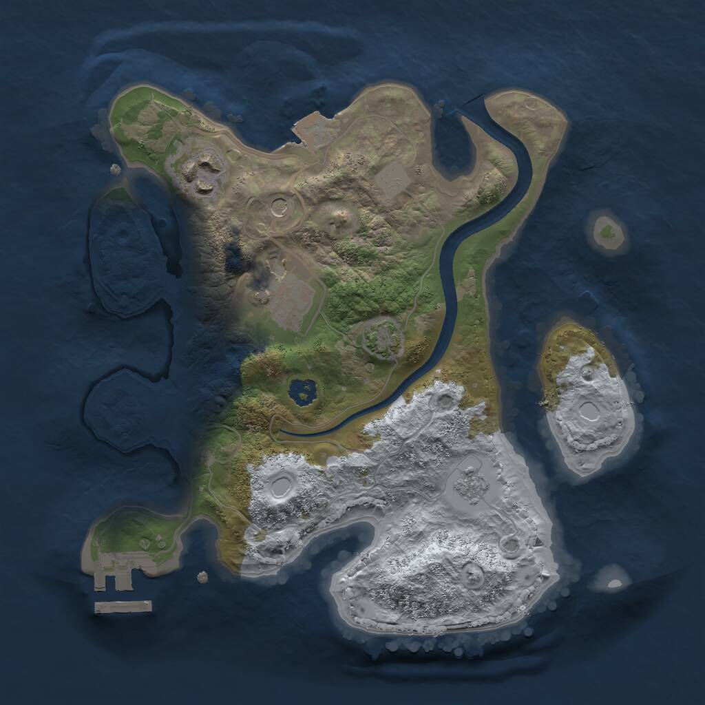 Rust Map: Procedural Map, Size: 2500, Seed: 41263, 7 Monuments
