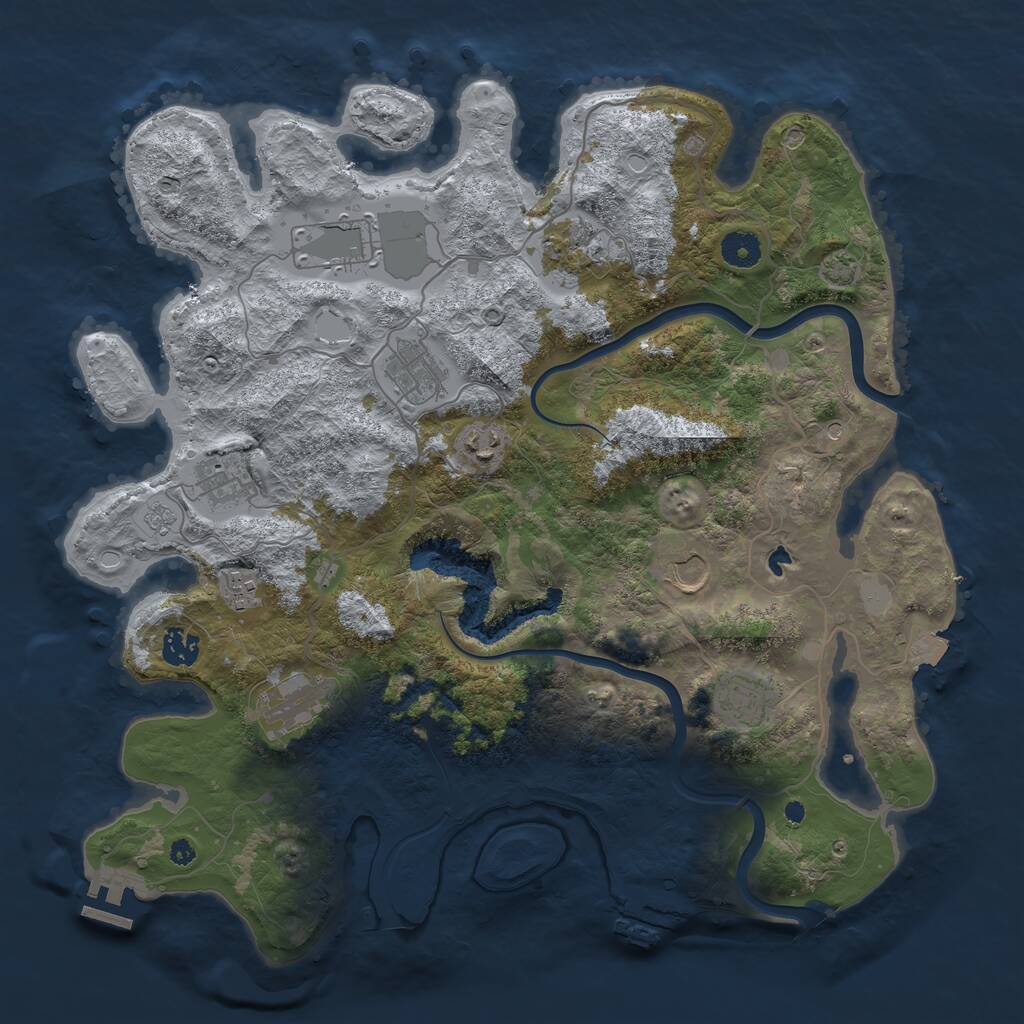 Rust Map: Procedural Map, Size: 4000, Seed: 96588, 16 Monuments