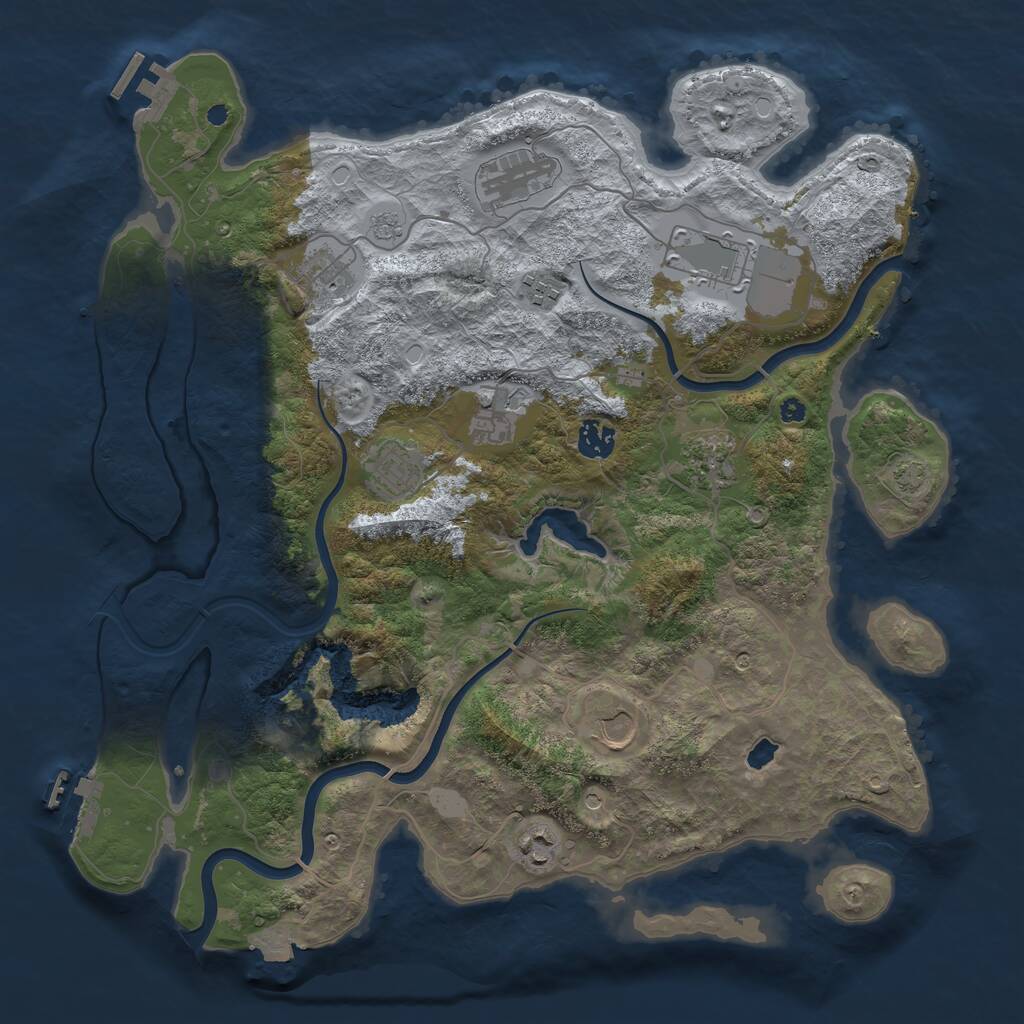Rust Map: Procedural Map, Size: 4000, Seed: 1764337364, 16 Monuments