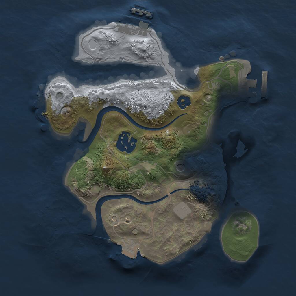 Rust Map: Procedural Map, Size: 2200, Seed: 914187909, 5 Monuments