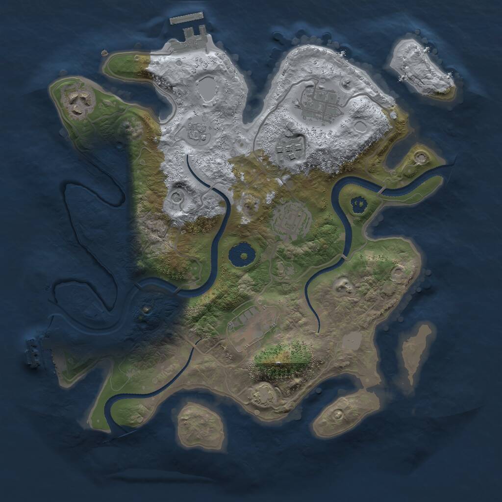 Rust Map: Procedural Map, Size: 3000, Seed: 16869701, 11 Monuments