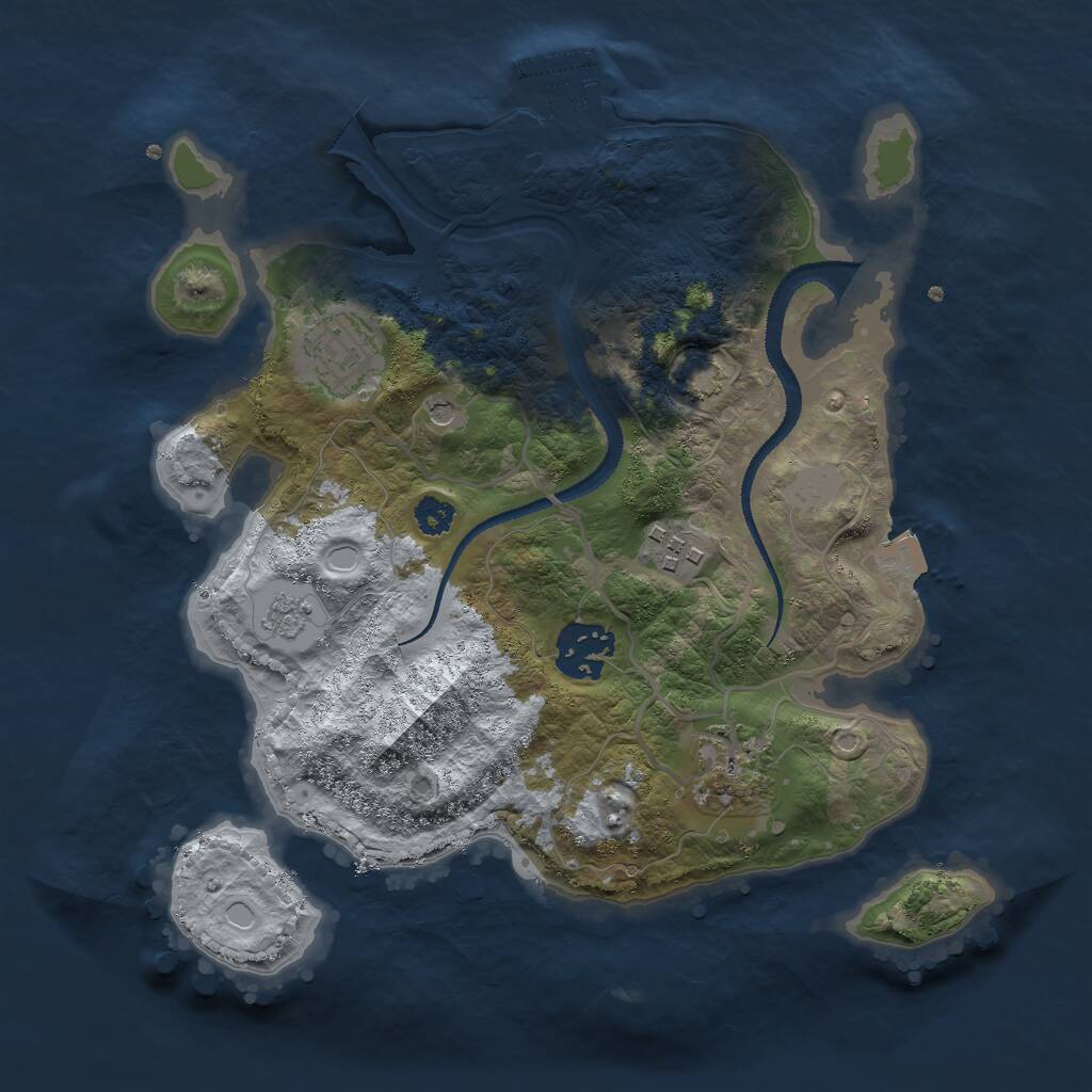 Rust Map: Procedural Map, Size: 2800, Seed: 530477046, 9 Monuments