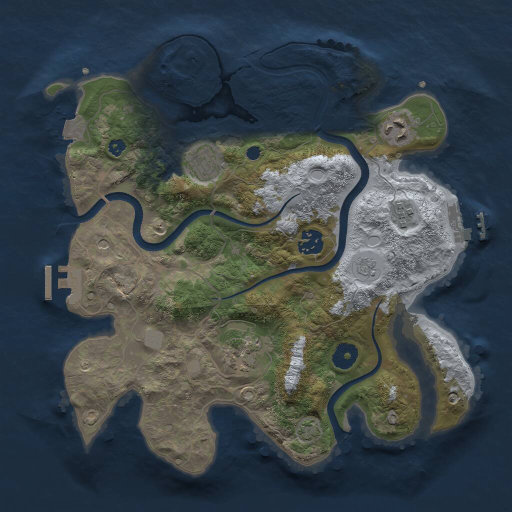 Rust Map: Procedural Map, Size: 3000, Seed: 59129, 11 Monuments