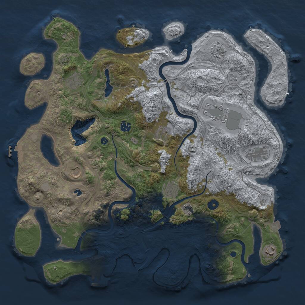 Rust Map: Procedural Map, Size: 4250, Seed: 1778733646, 16 Monuments