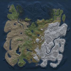 Thumbnail Rust Map: Procedural Map, Size: 4500, Seed: 62285426, 17 Monuments