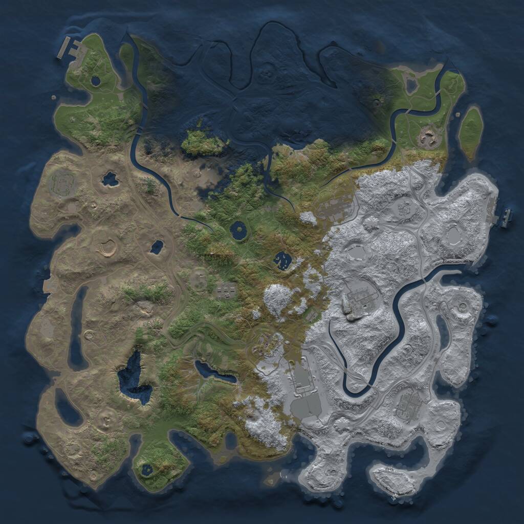 Rust Map: Procedural Map, Size: 4500, Seed: 62285426, 17 Monuments