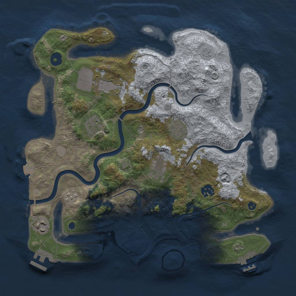 Rust Map: Procedural Map, Size: 3500, Seed: 69696967, 13 Monuments