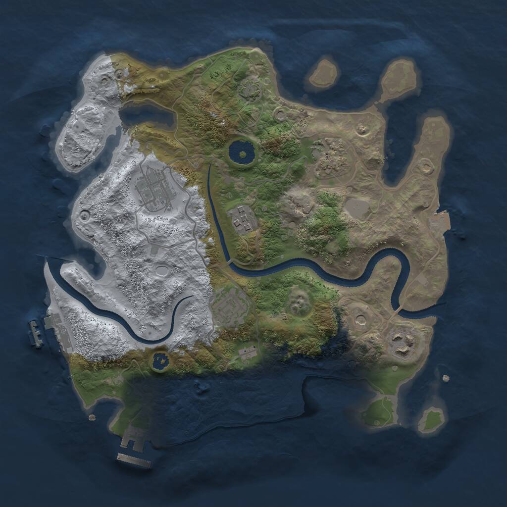Rust Map: Procedural Map, Size: 3000, Seed: 341544954, 10 Monuments