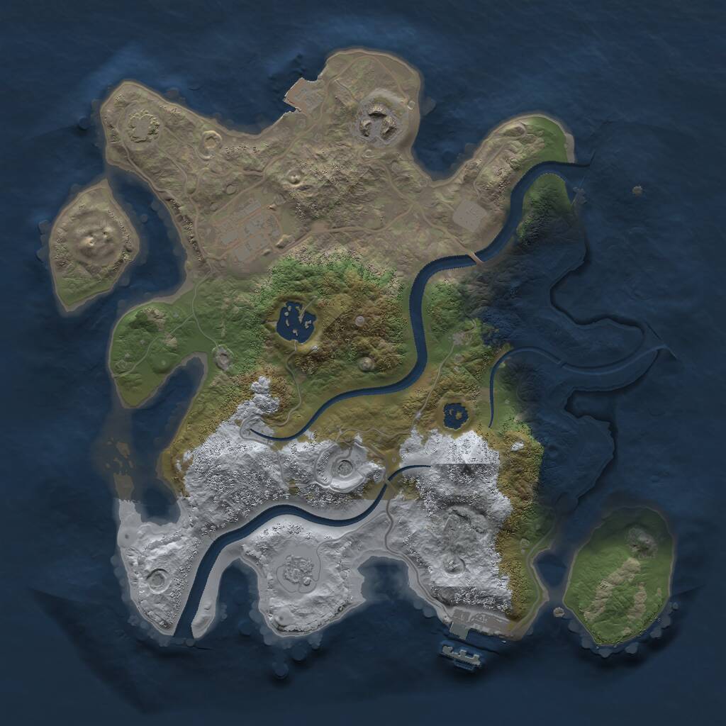 Rust Map: Procedural Map, Size: 2800, Seed: 1869250003, 8 Monuments