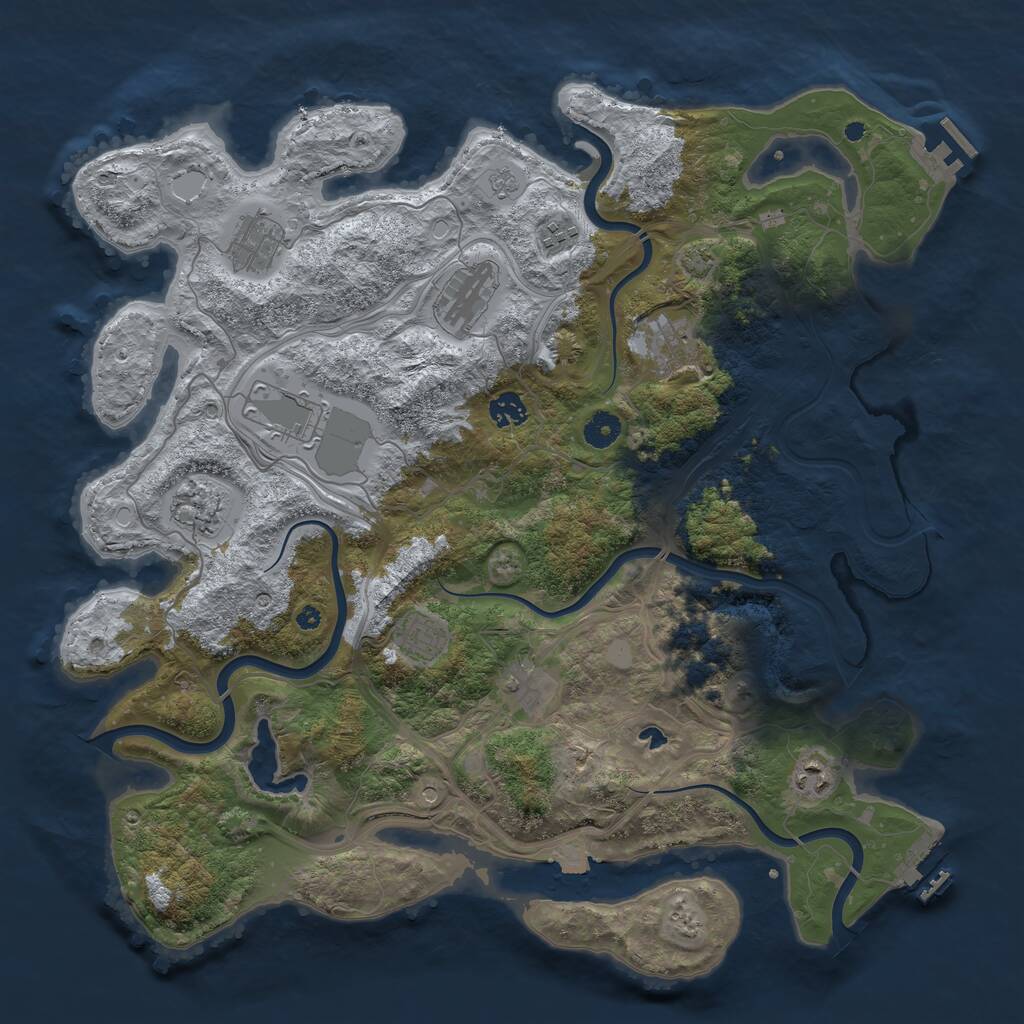 Rust Map: Procedural Map, Size: 4250, Seed: 1314686454, 16 Monuments