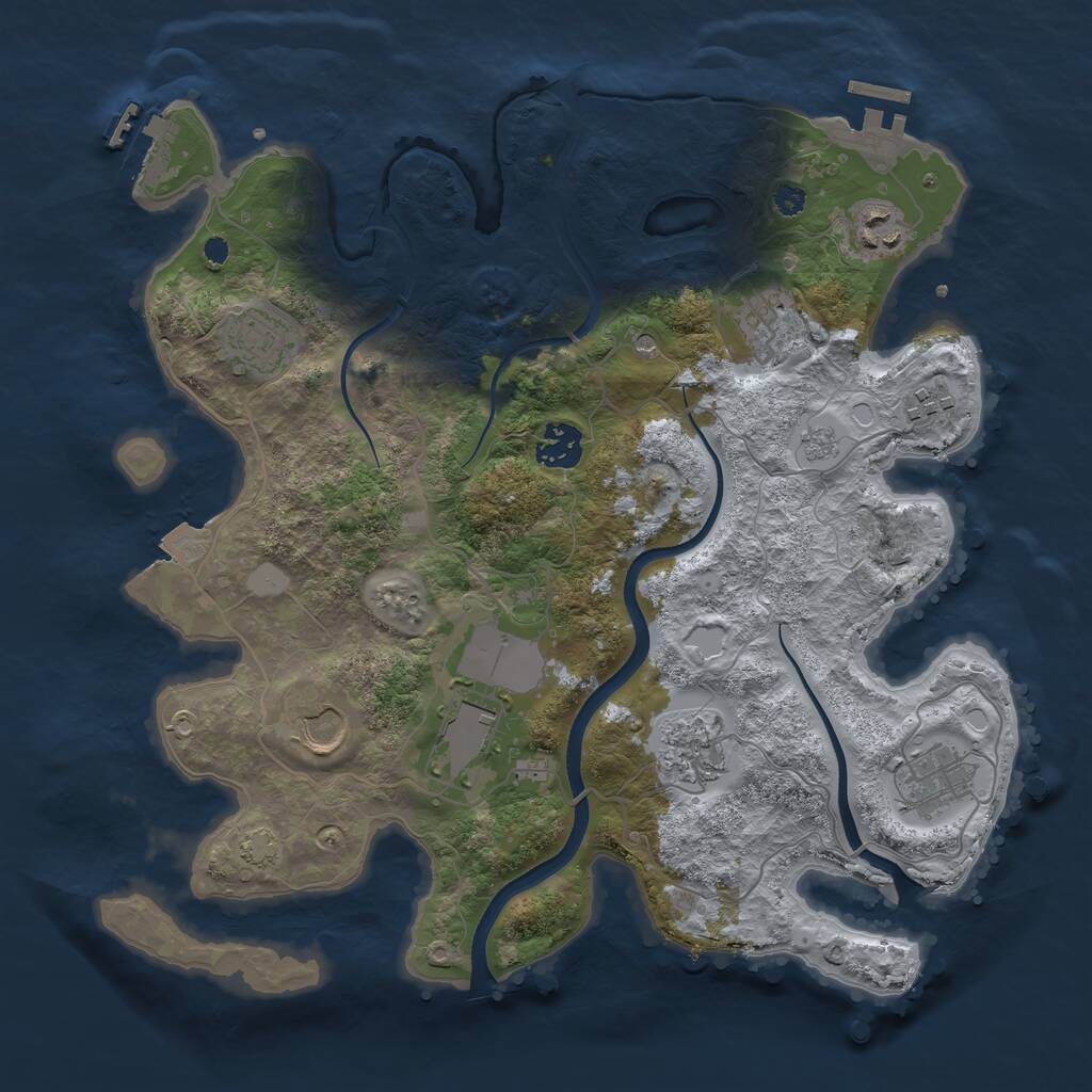 Rust Map: Procedural Map, Size: 3500, Seed: 1169821199, 15 Monuments