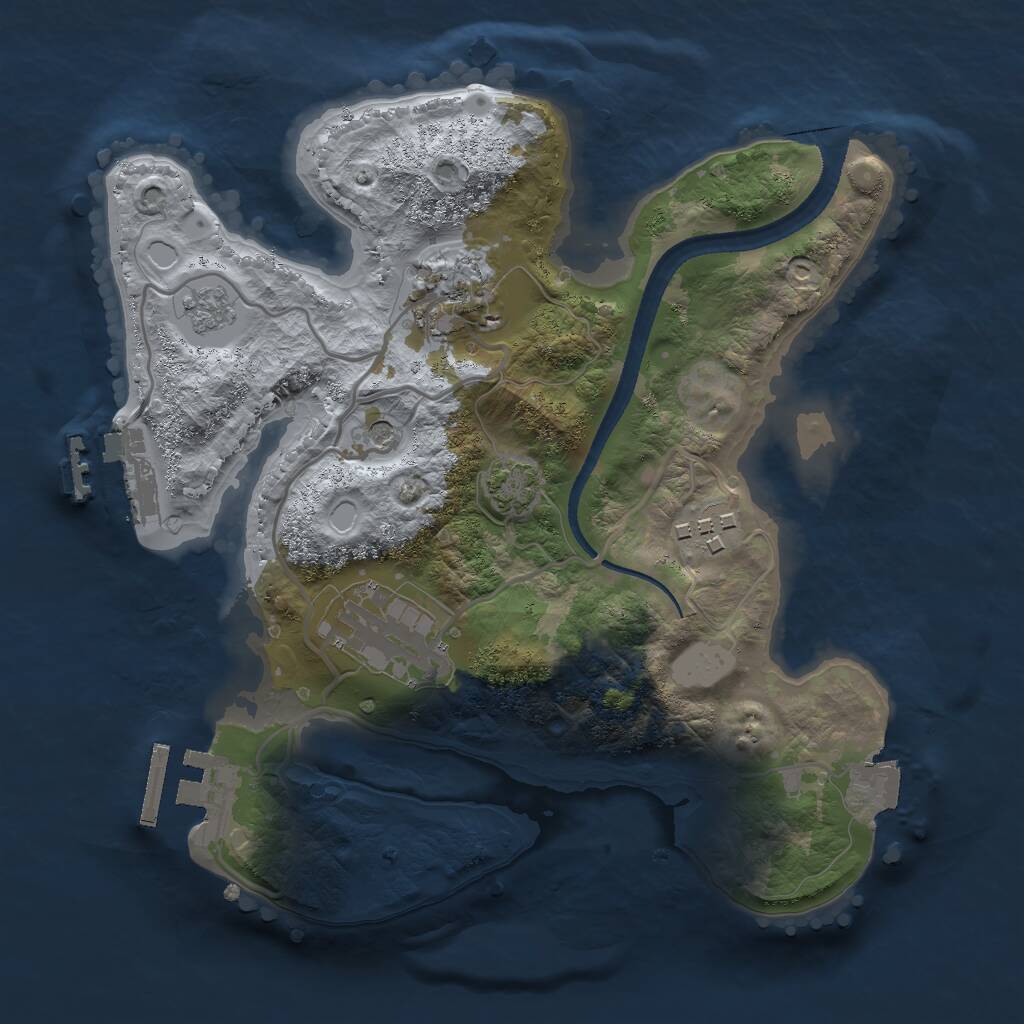Rust Map: Procedural Map, Size: 2500, Seed: 6767420, 9 Monuments
