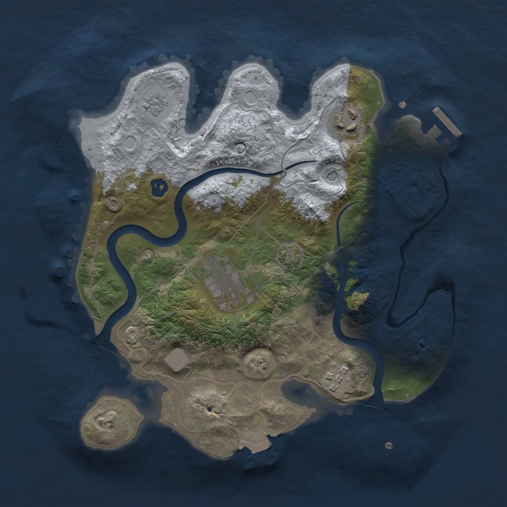 Rust Map: Procedural Map, Size: 2750, Seed: 123454321, 8 Monuments