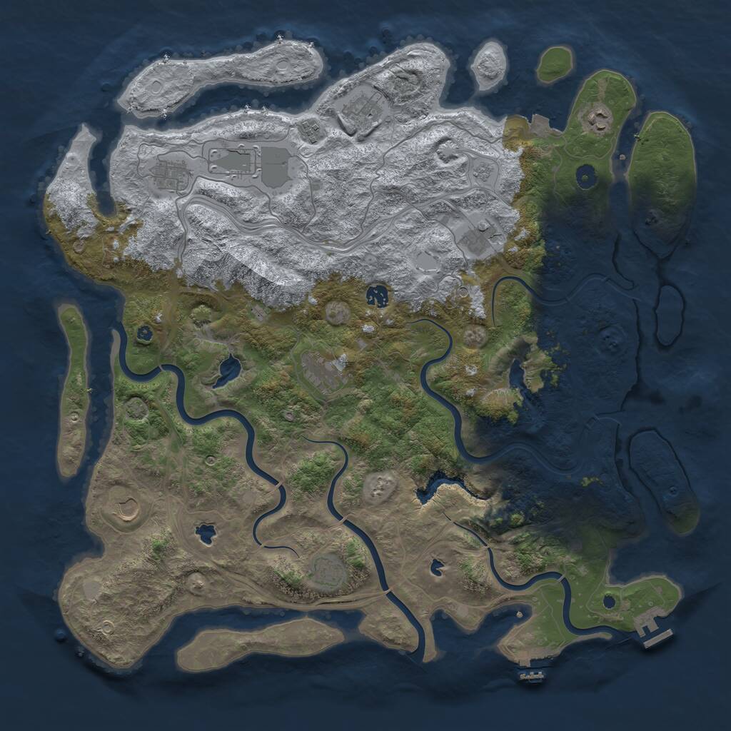 Rust Map: Procedural Map, Size: 4800, Seed: 237913280, 16 Monuments