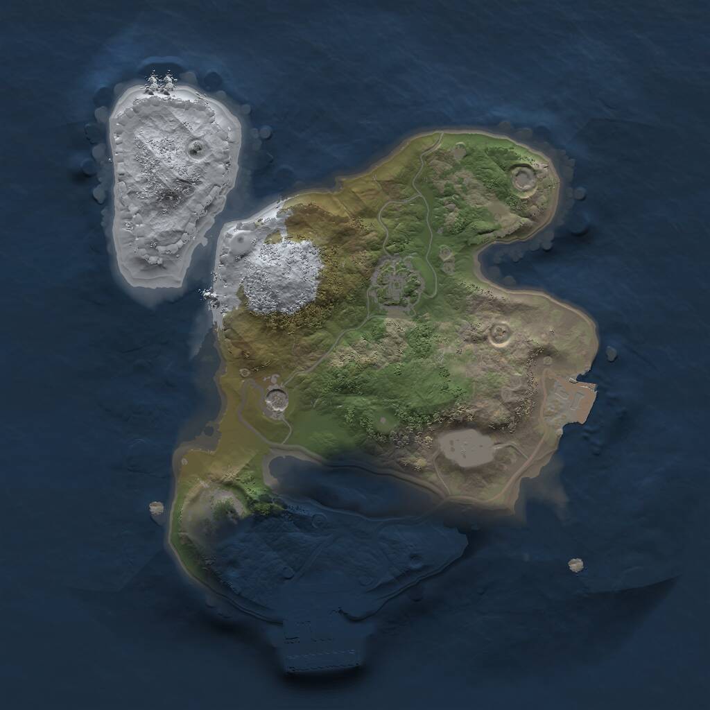 Rust Map: Procedural Map, Size: 2000, Seed: 6767420, 4 Monuments