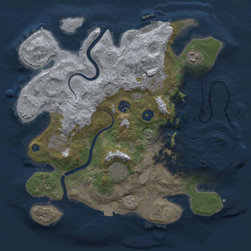 Rust Map: Procedural Map, Size: 3250, Seed: 11000, 13 Monuments