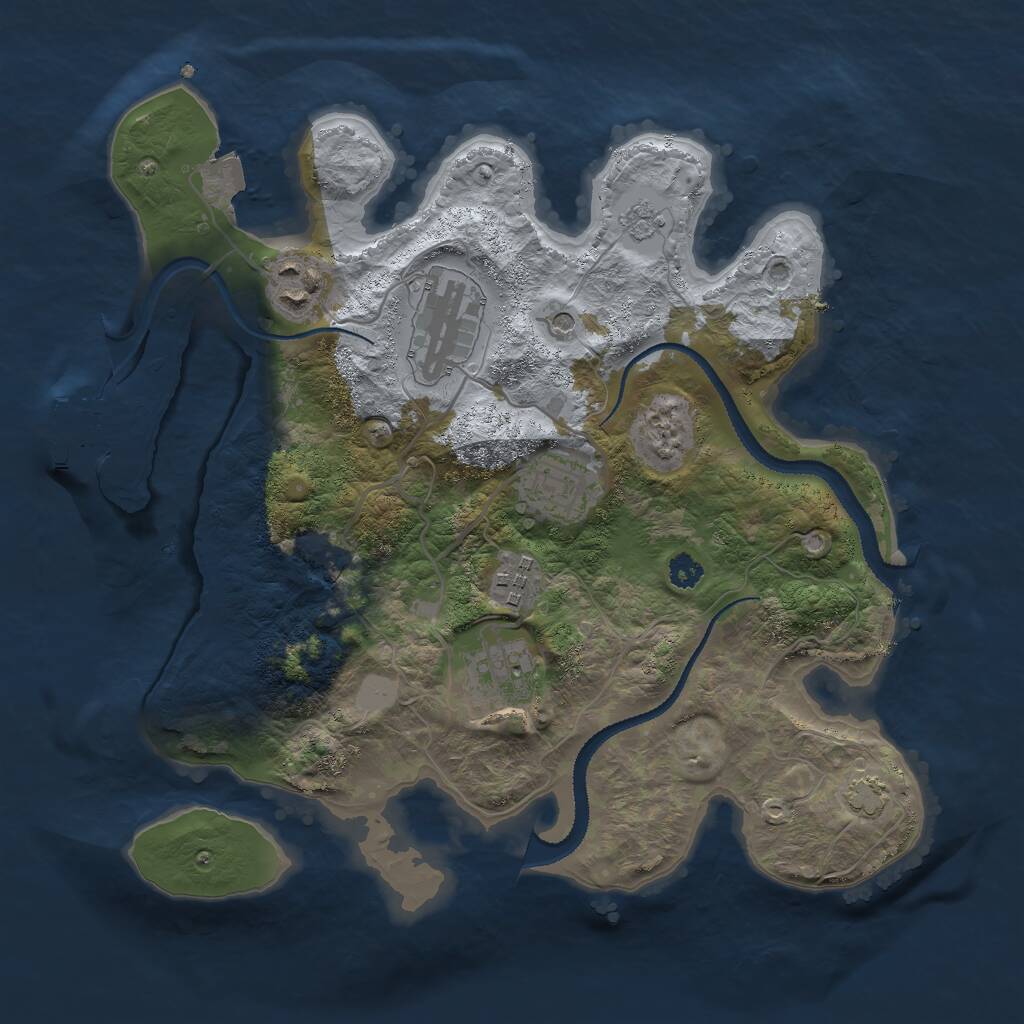 Rust Map: Procedural Map, Size: 3000, Seed: 468797637, 10 Monuments