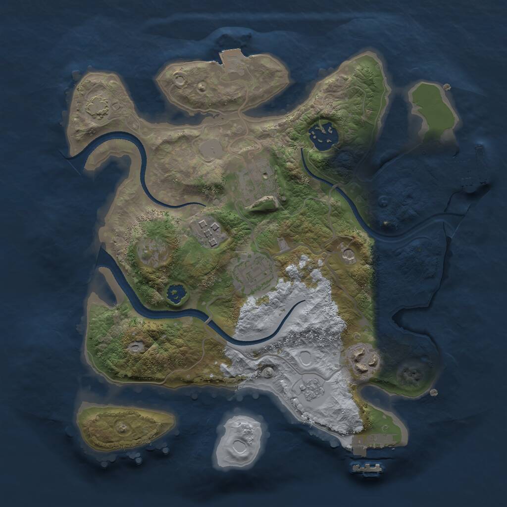 Rust Map: Procedural Map, Size: 2700, Seed: 1779624130, 11 Monuments