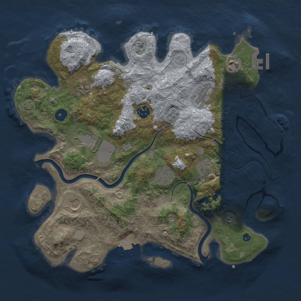 Rust Map: Procedural Map, Size: 3750, Seed: 752996122, 15 Monuments
