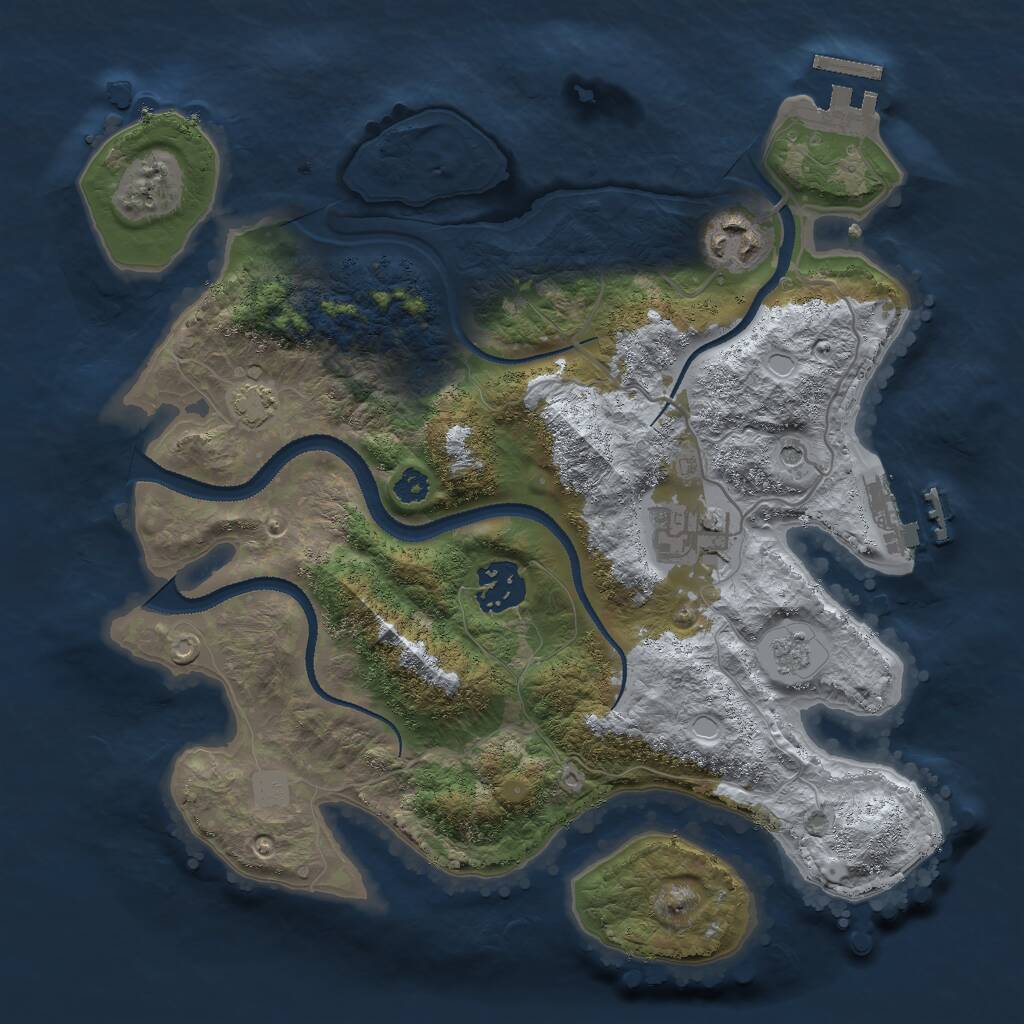 Rust Map: Procedural Map, Size: 3000, Seed: 409586, 9 Monuments