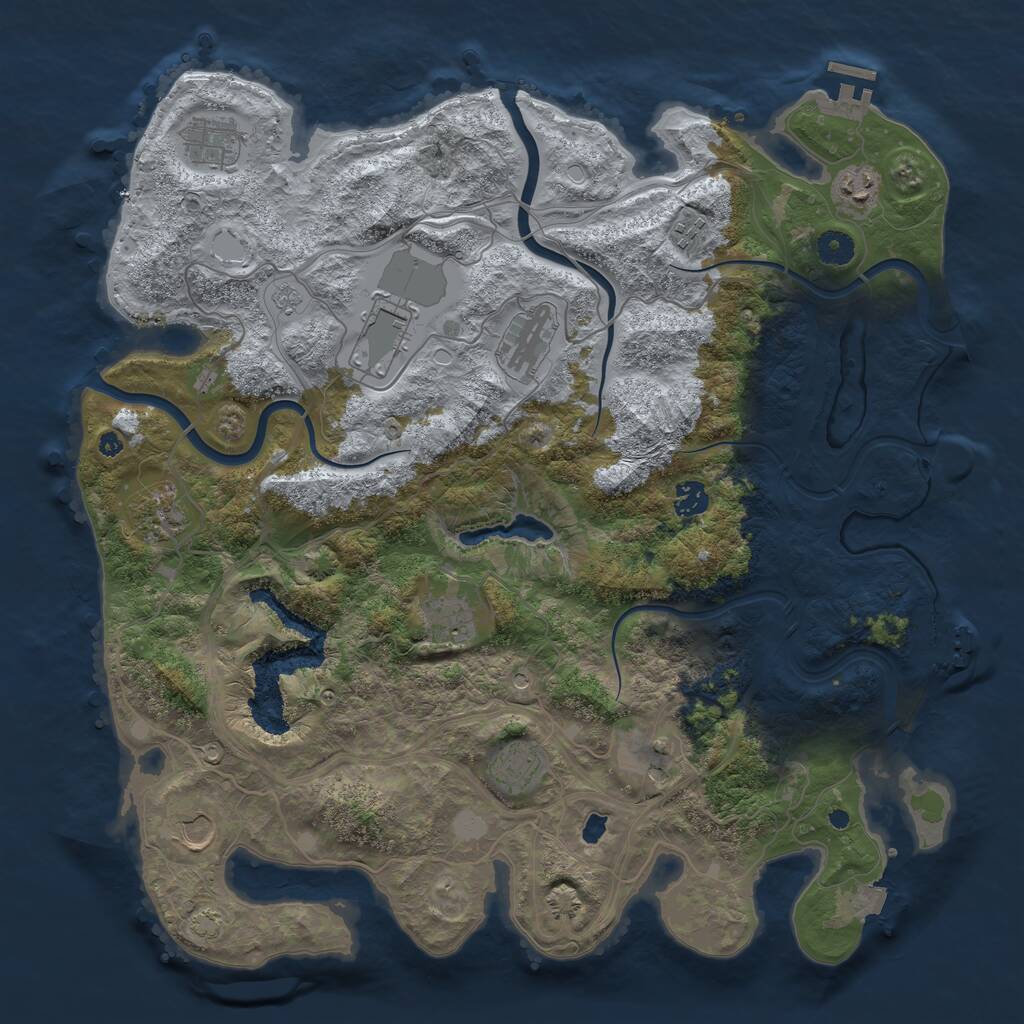 Rust Map: Procedural Map, Size: 4250, Seed: 668465907, 17 Monuments