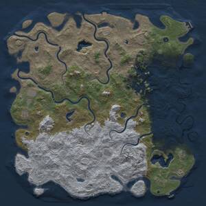 Thumbnail Rust Map: Procedural Map, Size: 6000, Seed: 345245453, 17 Monuments