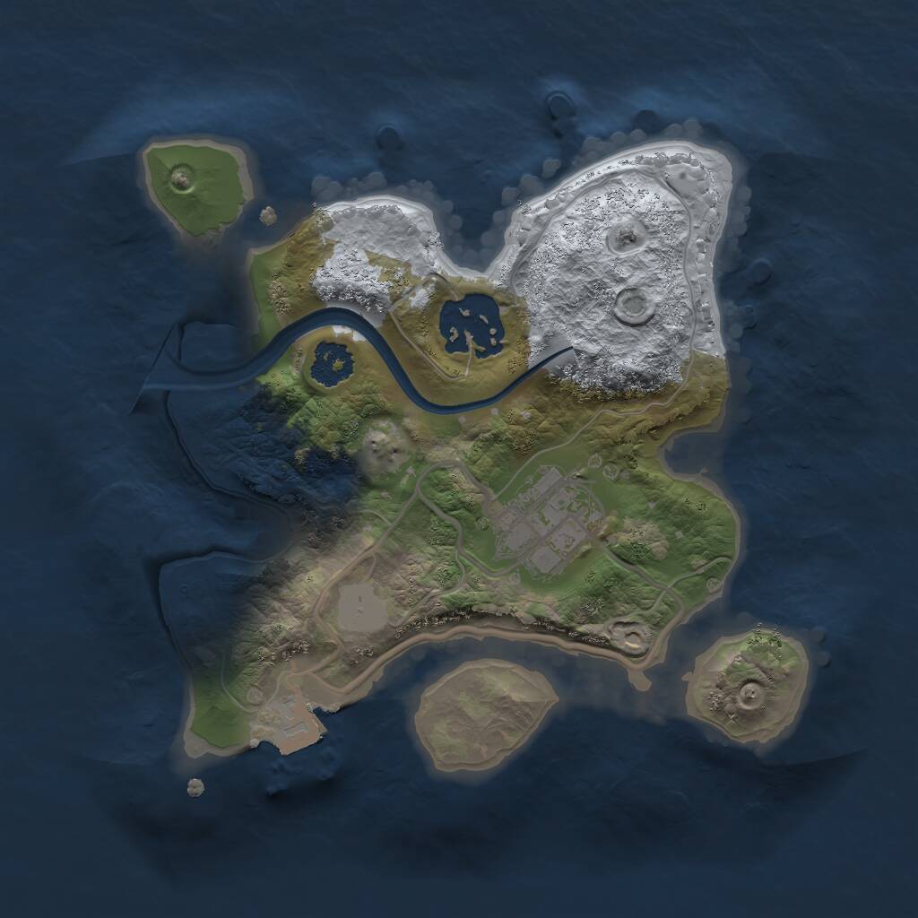 Rust Map: Procedural Map, Size: 2100, Seed: 13825, 3 Monuments