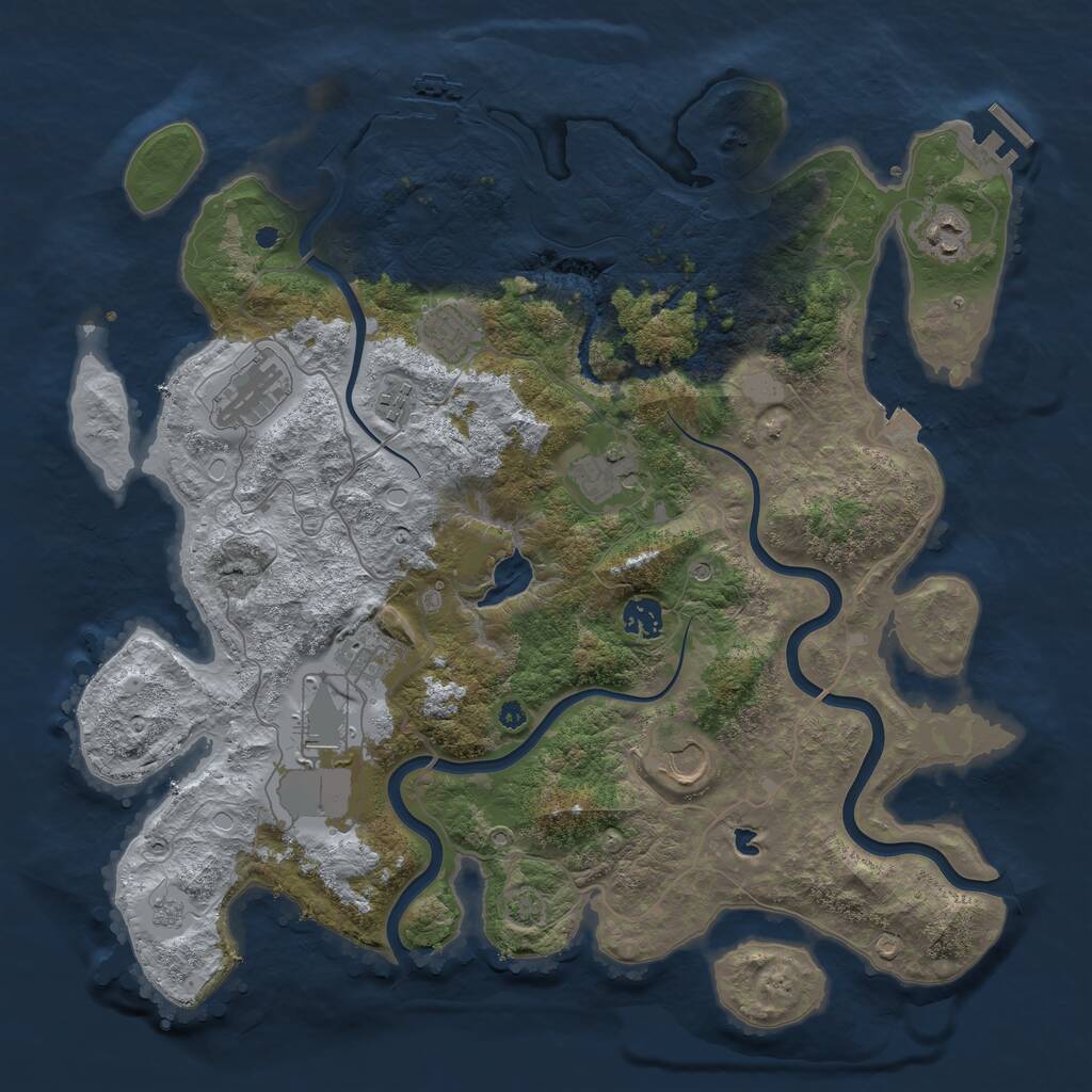 Rust Map: Procedural Map, Size: 4000, Seed: 7242, 15 Monuments