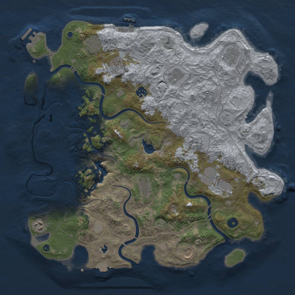 Rust Map: Procedural Map, Size: 4250, Seed: 538171498, 17 Monuments
