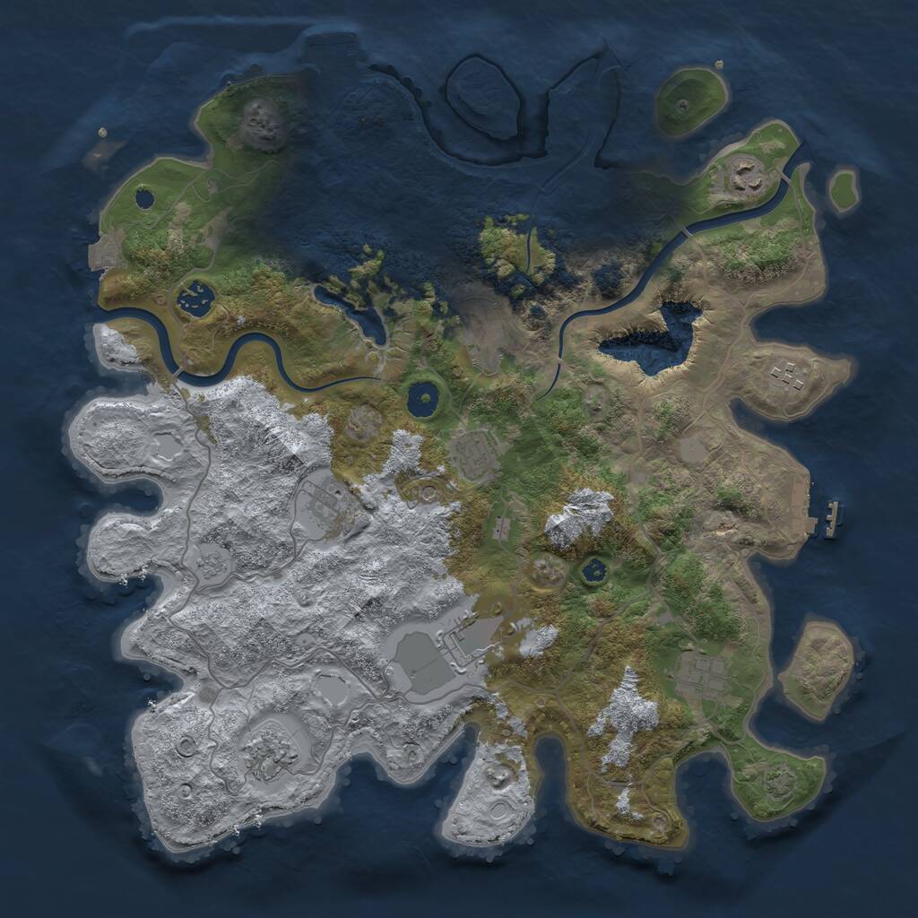 Rust Map: Procedural Map, Size: 4000, Seed: 1020102711, 15 Monuments