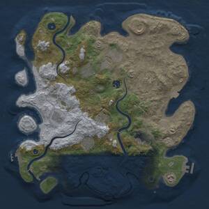 Thumbnail Rust Map: Procedural Map, Size: 3950, Seed: 42654823, 17 Monuments