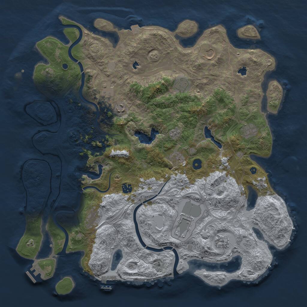 Rust Map: Procedural Map, Size: 4500, Seed: 1748876999, 17 Monuments