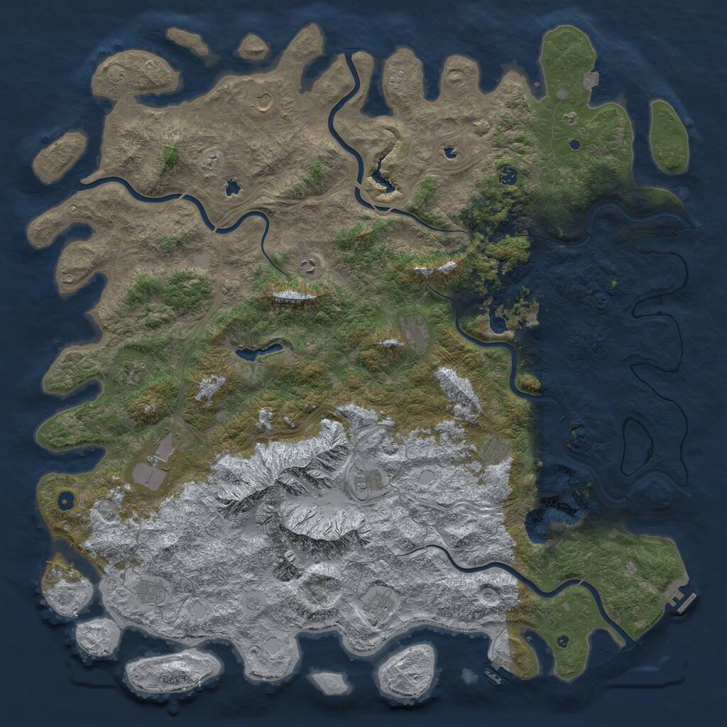 Rust Map: Procedural Map, Size: 6000, Seed: 68935, 17 Monuments