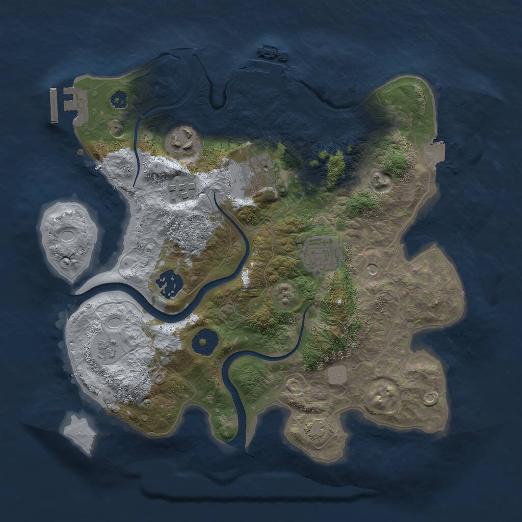 Rust Map: Procedural Map, Size: 3000, Seed: 662134883, 11 Monuments