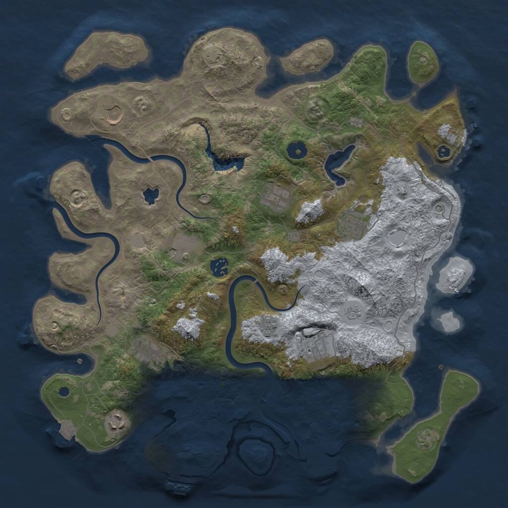 Rust Map: Procedural Map, Size: 4000, Seed: 524139210, 15 Monuments
