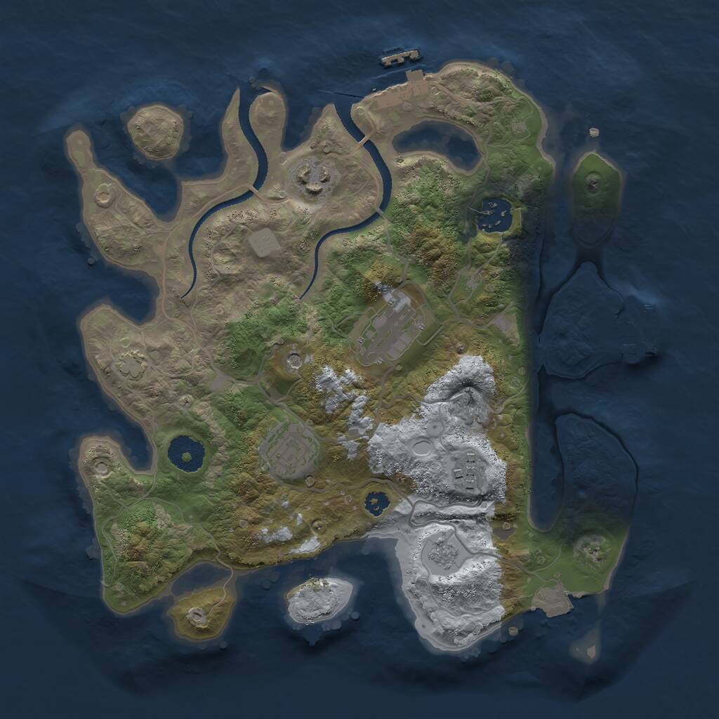 Rust Map: Procedural Map, Size: 3000, Seed: 421000, 11 Monuments