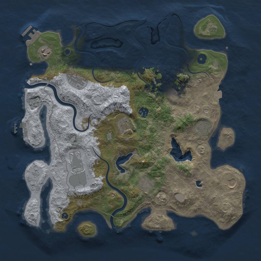 Rust Map: Procedural Map, Size: 4000, Seed: 8731, 16 Monuments