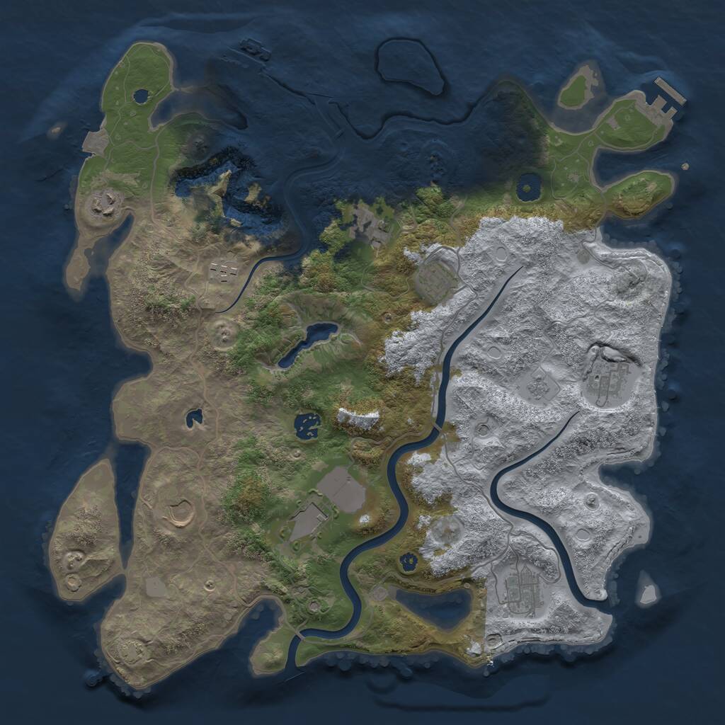 Rust Map: Procedural Map, Size: 4000, Seed: 1696464268, 15 Monuments