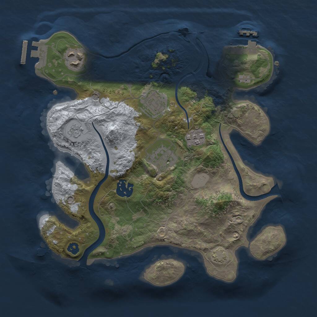 Rust Map: Procedural Map, Size: 2700, Seed: 1780670494, 11 Monuments