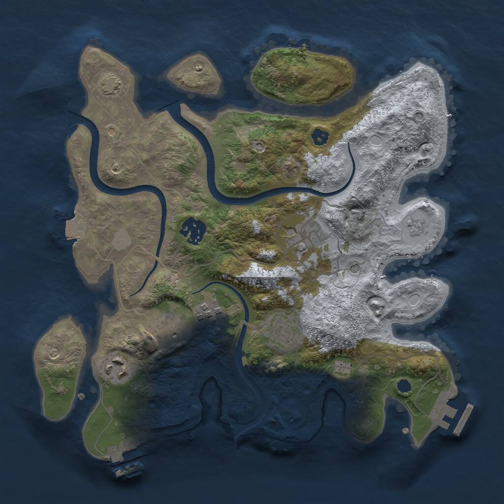 Rust Map: Procedural Map, Size: 3000, Seed: 752230885, 12 Monuments