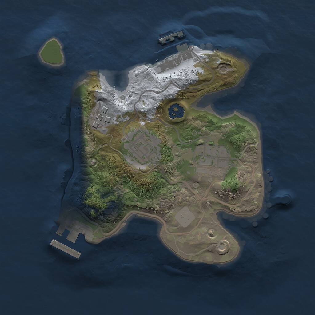 Rust Map: Procedural Map, Size: 2000, Seed: 1708402315, 6 Monuments
