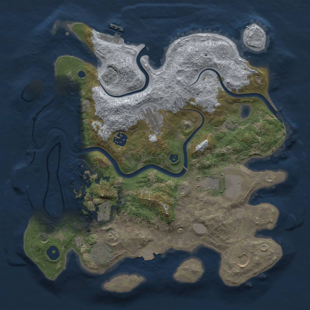 Rust Map: Procedural Map, Size: 3500, Seed: 798816997, 13 Monuments