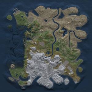 Thumbnail Rust Map: Procedural Map, Size: 4000, Seed: 1055068642, 16 Monuments