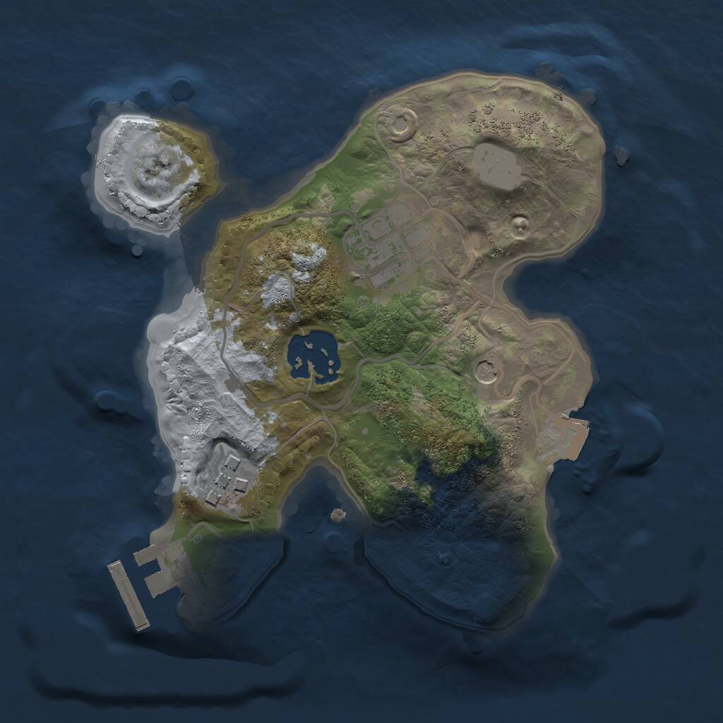Rust Map: Procedural Map, Size: 2000, Seed: 972845830, 6 Monuments