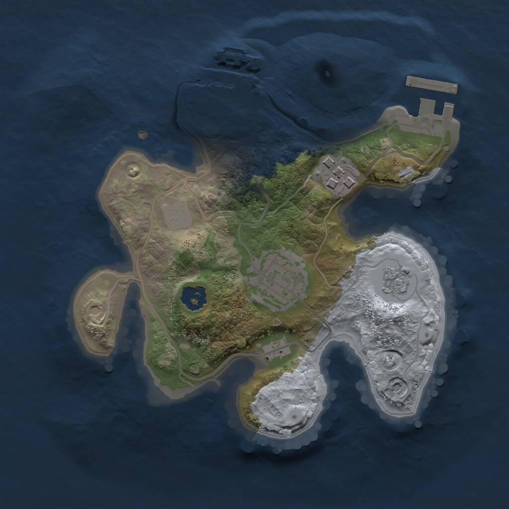 Rust Map: Procedural Map, Size: 2000, Seed: 306240718, 6 Monuments