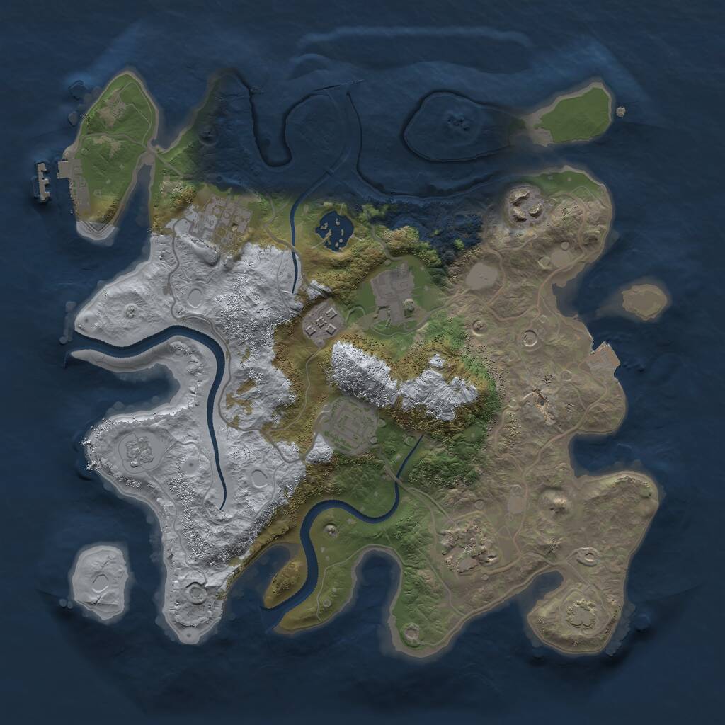 Rust Map: Procedural Map, Size: 3000, Seed: 317763552, 12 Monuments